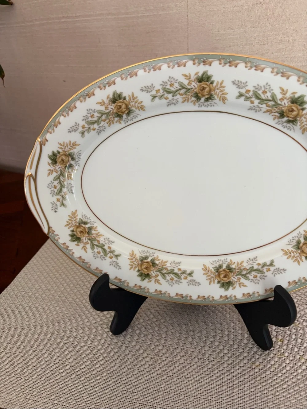 Vintage Noritake Brunswick Pattern Oval Small Platter, Yellow Rose, Oval Tray